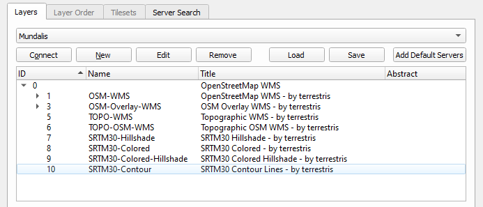 Discovering WMS layers with QGIS